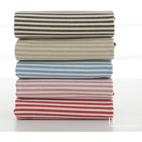Cotton linen fabric home textile DIY usage striped cloth