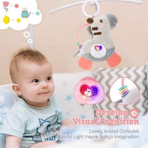 Exquisite Baby Plush Animal Appease Sound&Light Induction Interactive Sleep Toys Comfortable Plush Doll Interactive Toys