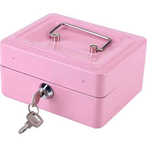 Money Cash Coin Register Insert Tray Cashier Drawer Storage Mini Portable Steel Lockable Cash Money Safe Security Box