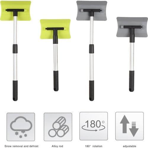 Multifunction Extendable Car Snow Broom with Arch Shaped Head Snow Removal Tool for Outdoor Personal Car Parts Decoration
