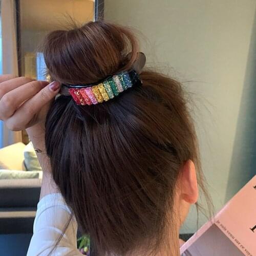 Fashion Back Head Grabbing Clip for Women Rainbow Balls Hair Claw Girl Head Accessories