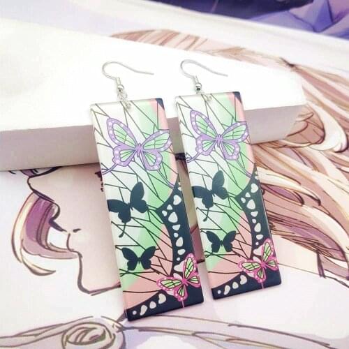 Fashion Acrylic Earrings Demon Slayer Kimetsu No Yaiba Tanjirou Vintage Jewelry Wholesale