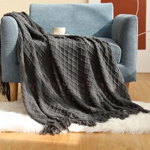 Inya Acrylic Chunky Knit Throw Blanket,Soft Warm Cozy Lightweight Decorative Blanket with Tassels for Couch, Bed, Sofa, Travel