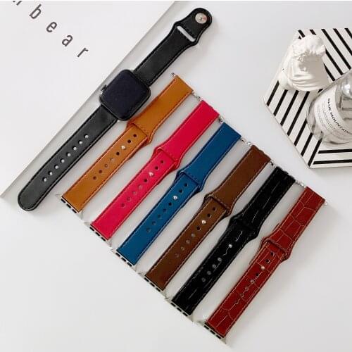 Reverse side buckle strap For Apple watch 44mm 40mm iWatch band 42mm 38mm Genuine Leather watchband bracelet Apple watch 5 4 3 2
