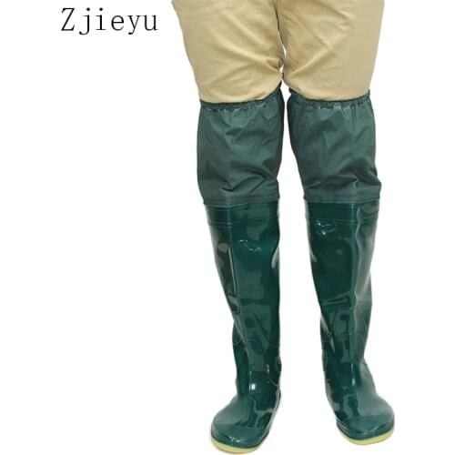 2018 new green soft sole fishing boots pvc high bot rain boots men antiskid boots galoshes mens rubber rain boot