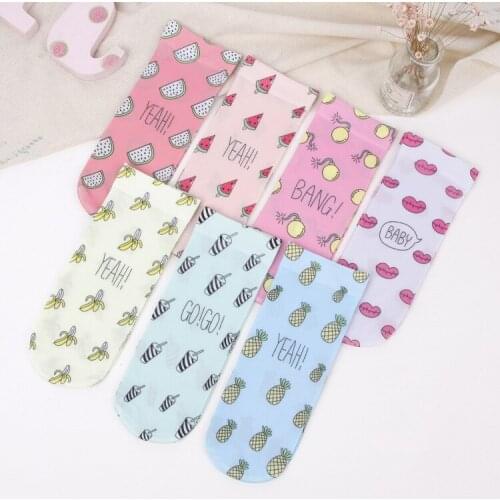 Drop Ship Adult Silk Velvet Socks Pitaya World Map Marble Bomb Drinks Balloon Strawberry Watermelon Pineapple Popsicle Pepper