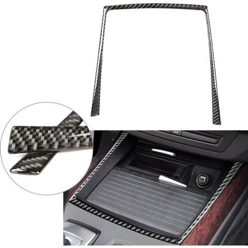 Carbon Fiber Style Car Water Drink Cup Holder Sticker Frame Trim ABS Decor For BMW X5 X6 E70 E71 2009 2010 2011 2012 2013