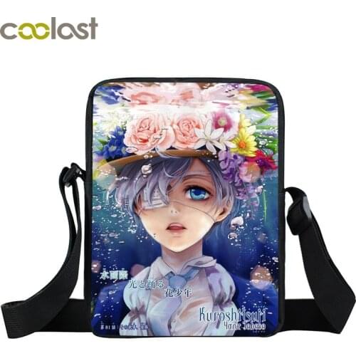 Japanese Anime Black Butler Mini Messenger Bag Women Handbags Teenage Ciel / Sebastian Boys Girls Bag Cartoon girl Shoulder Bags