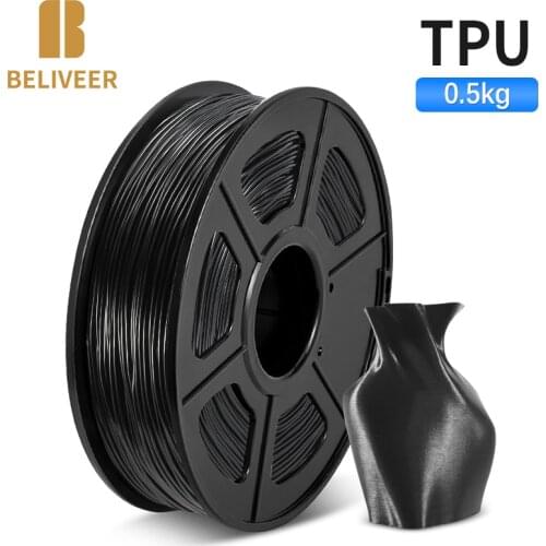 TPU Filament 3D Printer Plastic 0.5 KG 1.75 MM Refills Bendable Non-Toxic Fast Shipping Soft And High Resilience