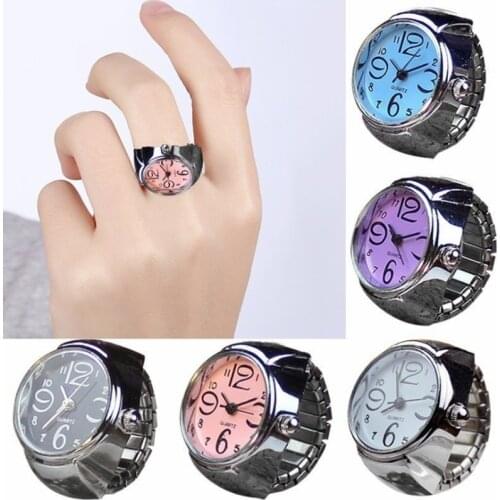Fashion Women Men Ring Watch Stretch Quartz Finger Watches Rings Jewelry Gifts Jewelry Finger Rings