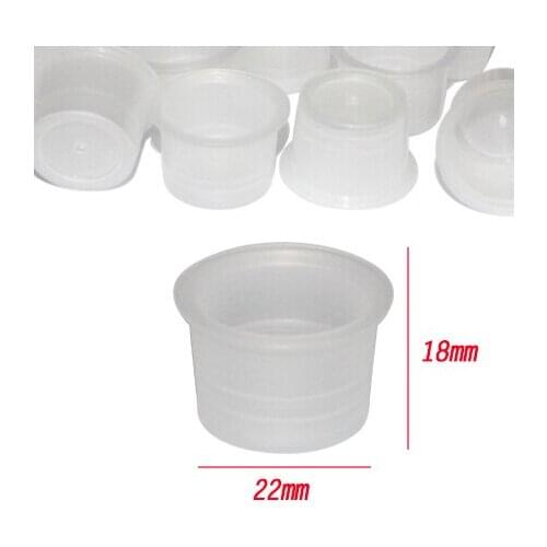 YILONG 250pcs 22mm Plastic Disposable Tattoo Ink Large Size Holder Cups Pigment Supplies Permanent Makeup