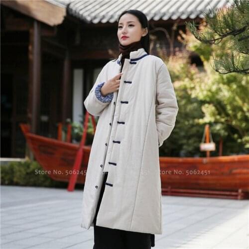 Women Traditional Chinese Style Qipao Coats Fashion Oriental Clothing Winter Tops Casual Jackets Retro Blouse Hanfu Tang Suit