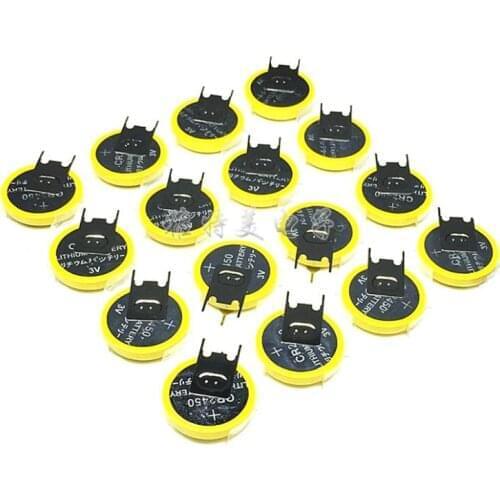 10pcs/lot Wama CR2450 Button Cell Welding Feet Coin Batteries 3V horizontal 2 Feet Solder Pins Watch DL2450 BR2450 Coin battery