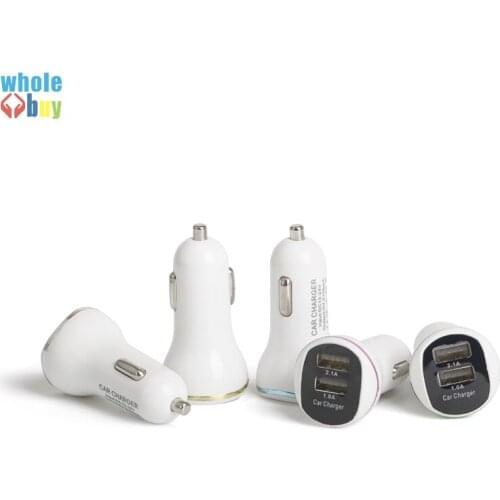 300pcs/lot Various color Wave style art 2.1A + 1A 2U car charger adapter for iphone samsung callphone wholesale