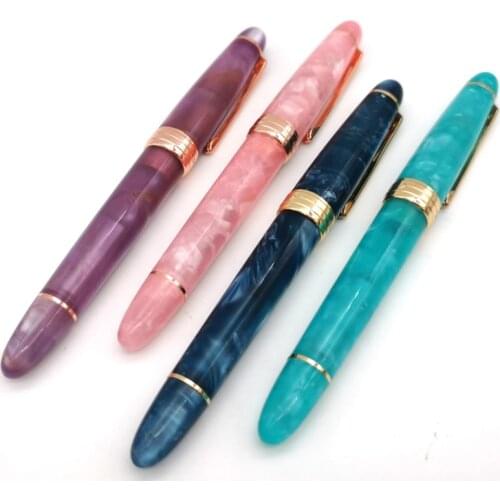KAIGELU 356 Acrylic Celluloid Fountain Pen F Nib School Office Supply Writing Pen Gift