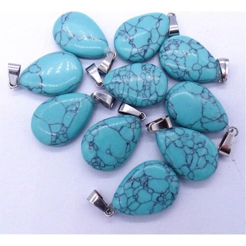 50Pcs 24x16x5mm Wholesale Green Turquoise Teardrop Pendant Bead DIY Earrings Handmade Jewelry Accessories S732