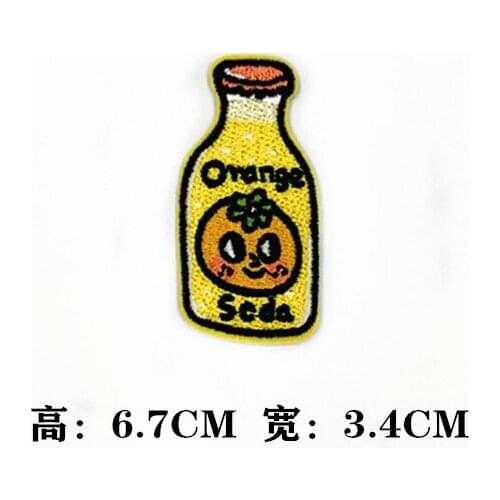 50pcs/lot Candy Drink Embroidery Patches Letters Clothing Decoration Accessories Diy Iron Heat Transfer Applique Clothes