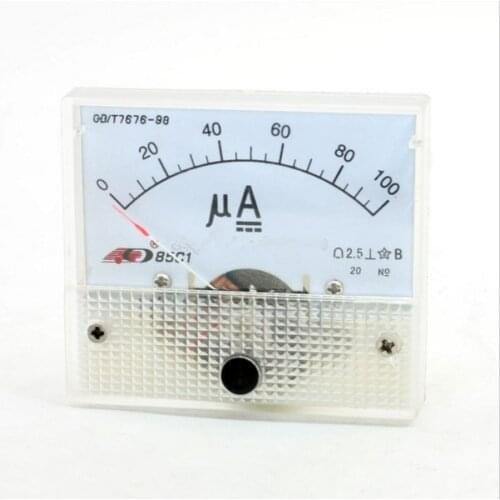 85C1 DC 50UA 100UA 200UA 300UA 500UA 85C1 Ammeter dc Analog Current Meter Panel Mechanical Pointer Type