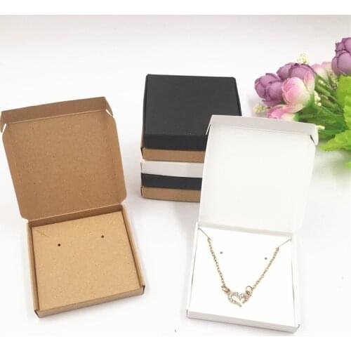 White Black Kraft Small and Exquisite Jewelry accessories Carries Box Little Neckalce/Pendant gift Packaging Paper Box