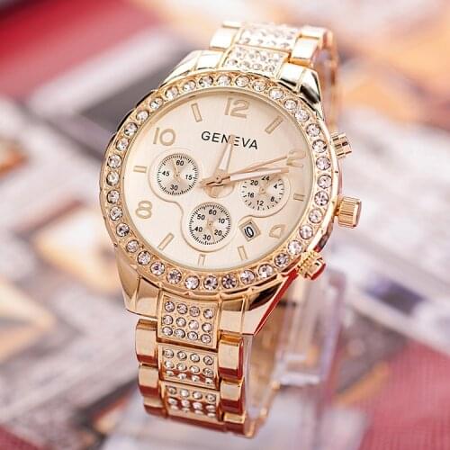 2020 New Women Wrist Watch Fashion Quartz Wristwatches Rhinestones Ladies Watch Auto Date Women Watches Relogio Feminino