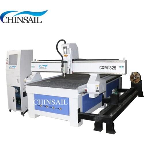 CHINSAIL world popular 1325 1300x2500mm 4 axis cnc router with rotary axis