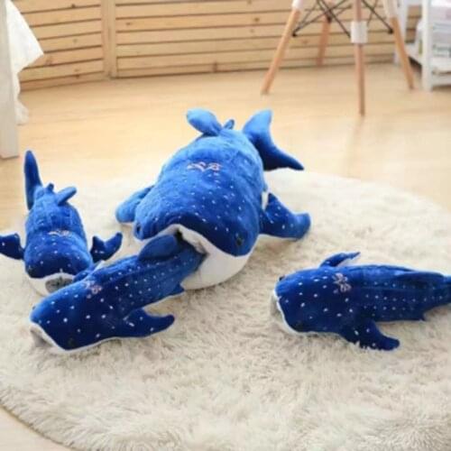 55/75cm Shark Plush Toys Big Fish Cloth Doll Whale Stuffed Animal Birthday Gifts XXFE