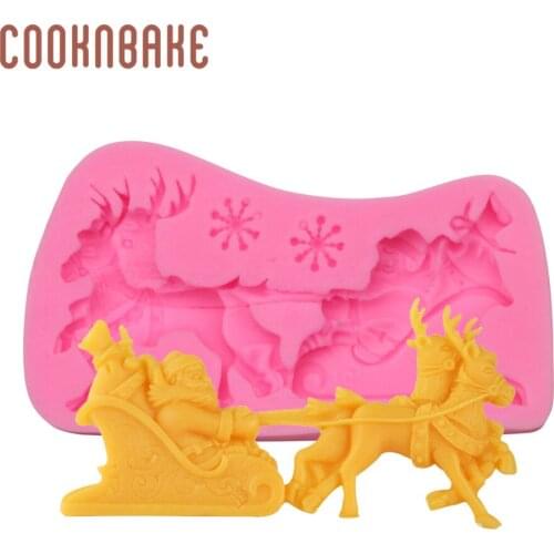 COOKNBAKE Christmas silicone fondant mold for candy chocolate santa shape resin gypsum mould cake decoration tool DIY Christmas
