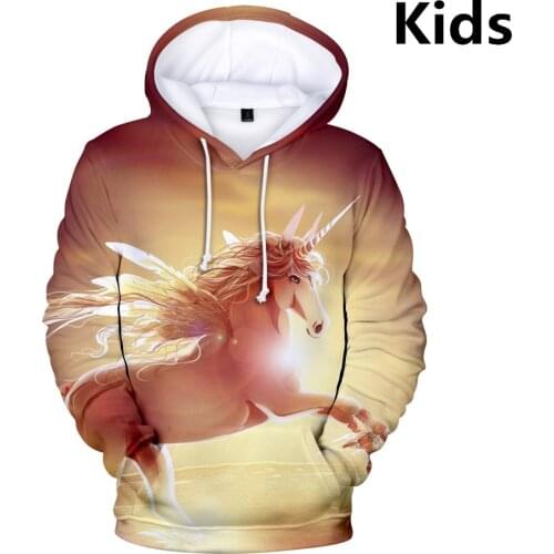 3 To 14 Years Kids Hoodie Unicorn 3D Printed Hoodies Sweatshirt boys girls Kawaii Cartoon Coat children pullover hooded tops