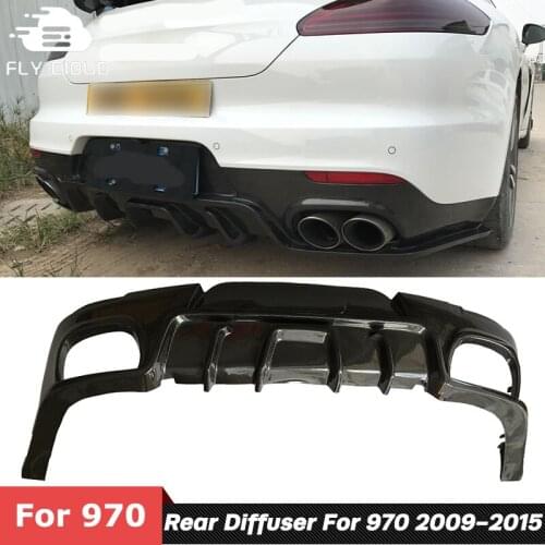 Carbon Fiber Material Rear Shovel Bumper Lip Chin Diffuser For Porsche Panamera 970 Car Body Kit Tuning 2009-2015