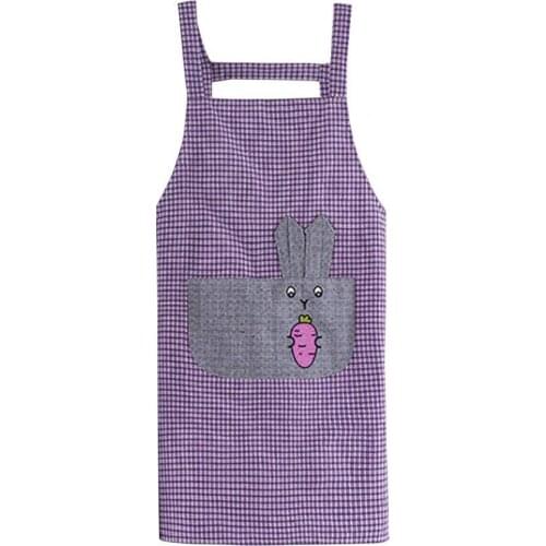 Apron Skin-friendly Fadeless Cute Pattern Stain Resistant Cooking Bib for Dishwashing