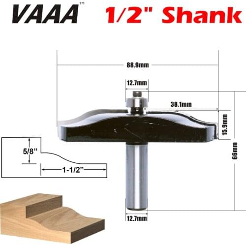VAAA 1PC 1/2" Shank 3-1/2" Diameter Cove Raised Panel Router Bit Woodworking cutter Tenon Cutter for Woodworking Tools