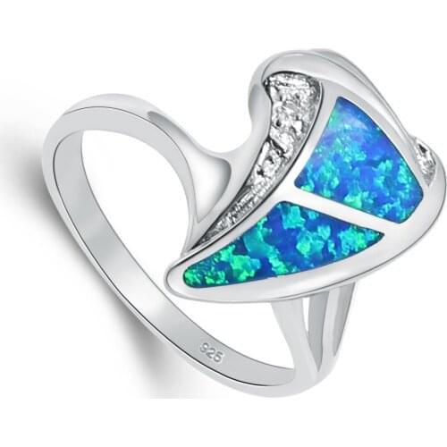 Hermosa Blue Fire Australian Opal Ring Size 7/8 RSCZ2542 Wholesale Women Jewelry Rings Party Wedding Gift
