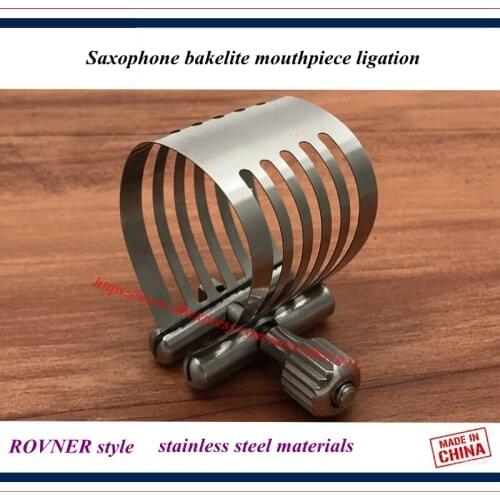 Saxophone bakelite mouthpiece ligation - stainless steel materials - ROVNER style