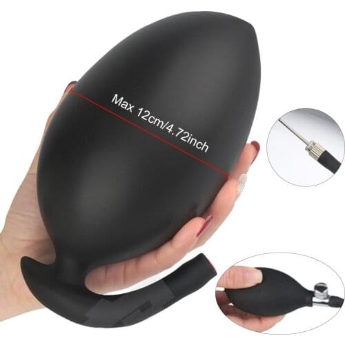 Max 12cm Huge Inflated Anal Plug Silicone Big Butt Plug Adult Sex Toys For Women Men Anal Expansion Prostate Massage Anal Sex
