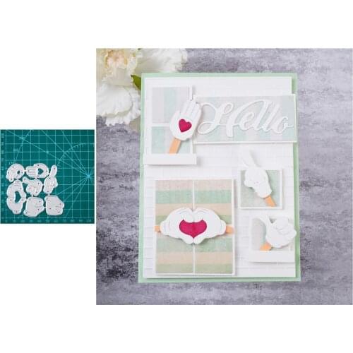 Metal Cutting Dies Cut Die Mold Fist Gloves Heart Shape Decoration Scrapbook Paper Craft Knife Mould Blade Punch Stencils Dies