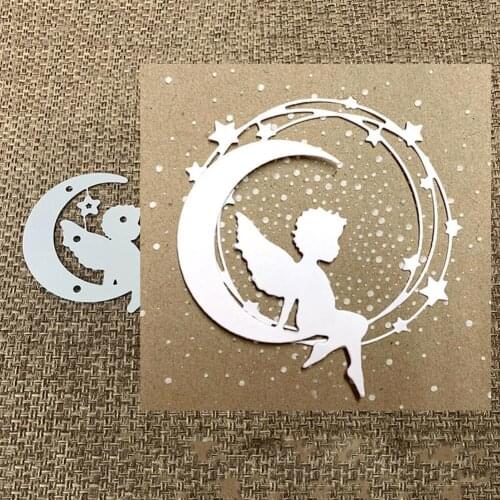 New Design Craft Metal Cutting Dies Cut Die Star Angel On The Moon Crapbooking Album Paper Card Craft Embossing Die Cuts