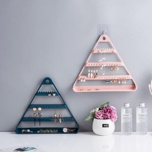 Wall Mounted Earring Jewelry Organizer Wall Earring Storage Rack Shelf Necklace Jewel Display Stand Rack Holder with Free Hook