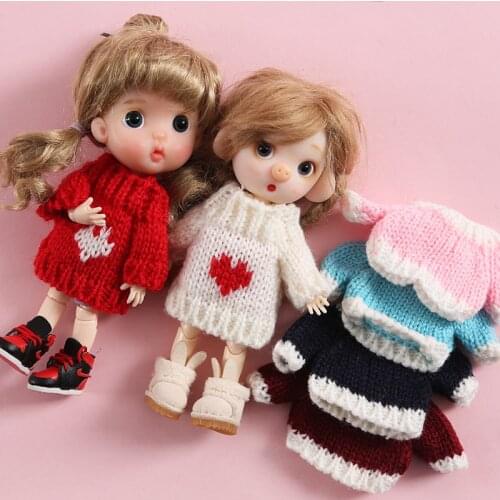 New Clothes Sweater For OB11 Mini for 1/12 Doll Knitted Woven Tops Doll Accessories ob11 colthes