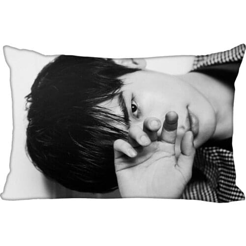 New Custom Lee Jong Suk Printing pillowcover Two sides Standard Satin Silk Soft Rectangle Pillowcases zipper More size