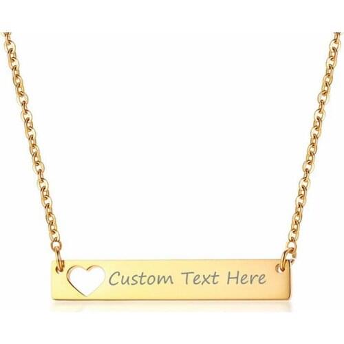 Customized Name Necklace Engrave Personalized Custom Necklaces Letter Nameplate Necklace Stainless Steel Jewelry for Women Men