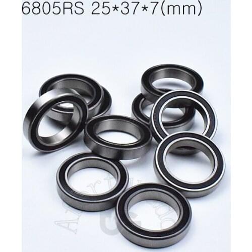 6805RS 25*37*7(mm) 10piece bearing ABEC-5 6805 6805RS chrome steel bearing Rubber sealed bearing Thin wall bearing