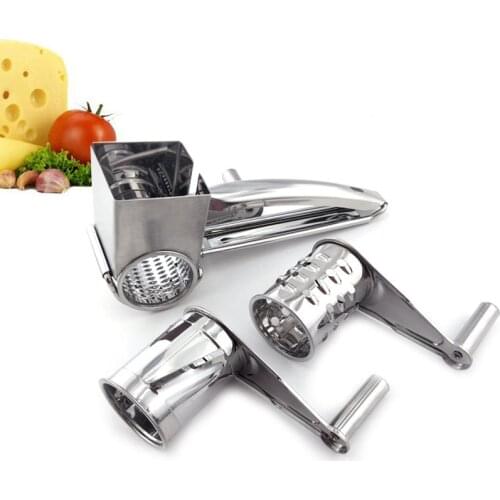 Butter Cutter Cheese Shredder Rotary Cheese Grater with 3 Different Blades Garlic Grinder Slicer Multi Purpose Kitchen Tools