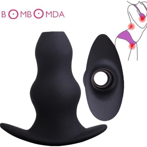 Silicone Hollow Anal Plug Butt Open Expander Anal Dilator Adults Sex Toys Masturbator for Women Men Enema Sex Prostata Massager