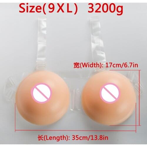 3200g Strap-on Silicone Breast Forms False Boobs Enhancer circular CD transvestites transsexuals Silicone Breast