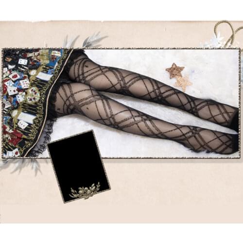 The Tale of MariOnette ~ Gothic Long Stockings Sheer Summer Thigh High Stockings by Yidhra