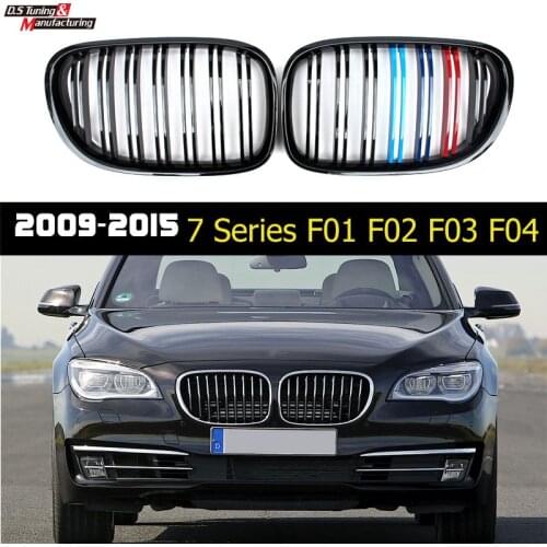 F01 2-Slat Front Racing Grills Kidney Grille Mesh For BMW F01 F02 F03 F04 7 Series 2010 - 2015 4-Doors Saloon