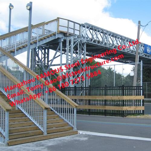 Modern Pedestrian Steel Bridge Across Railway Modular Steel Bailey Footbridge Overpass Road