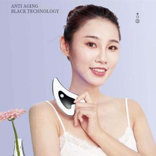 Heated Vibrating Facial Massager Electric Gua Sha Board Blue Light Therapy Scraping Plate Face Lifting Slimming Massager Tools