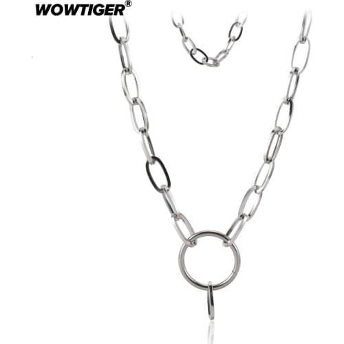 WOWTIGER New Fashion stainless steel neck Double chain Necklaces woman section Necklace Women Holiday Beach Jewelry Wholesale