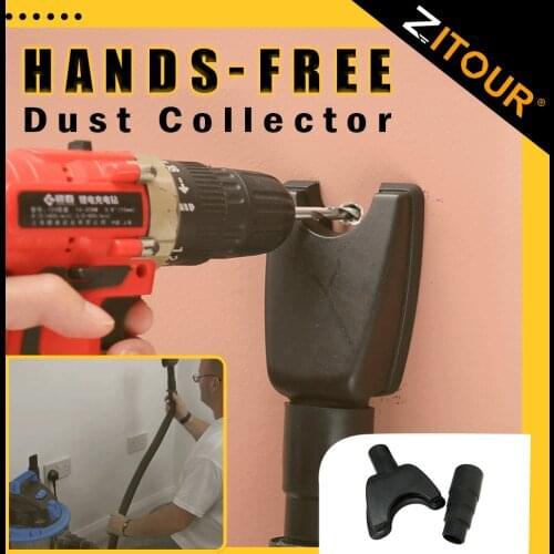 Zezzo® Hands-Free Dust Collector Drill Helper Maximizes Suction Vacuum Cleaner Parts Self Stick Tool for Home Garage Workshop